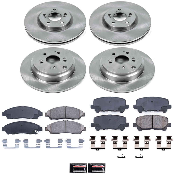 PowerStop OE Stock Replacement Low-Dust Ceramic Brake Pad and Rotor Kit
