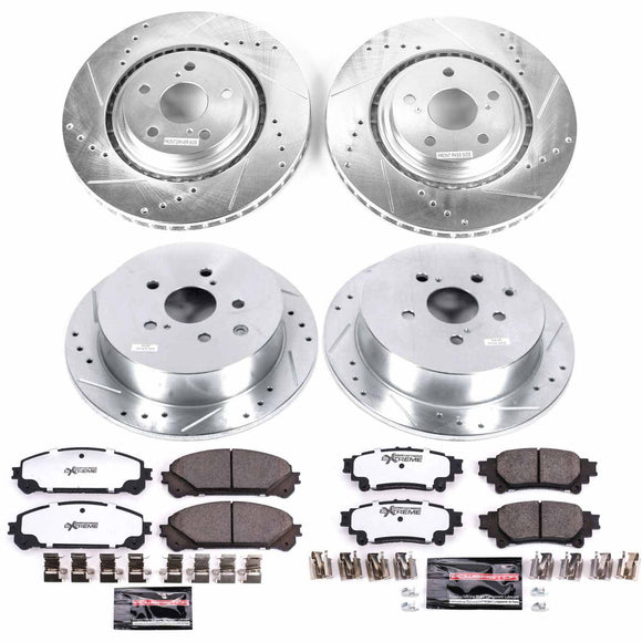 PowerStop Z36 Carbon-Fiber Ceramic Brake Pad with Drilled and Slotted Rotor Kit
