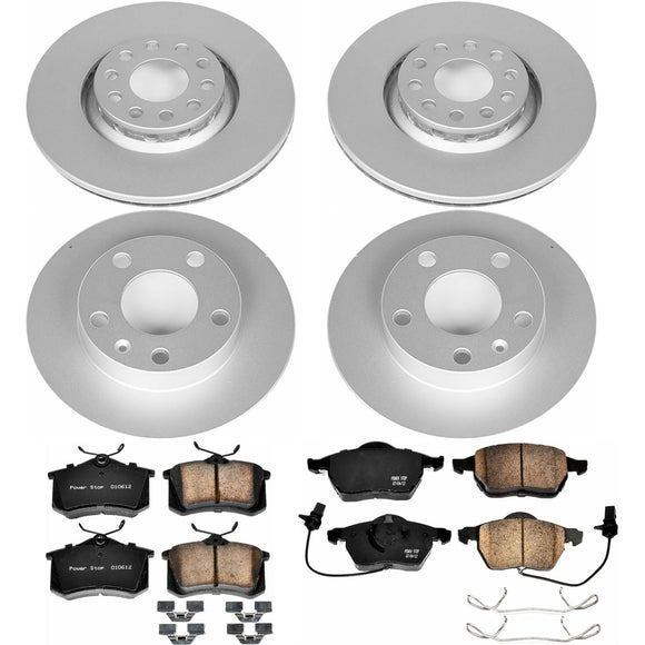 PowerStop Genuine Geomet Coated Rotor and Carbon-Fiber Ceramic Brake Pad Kit