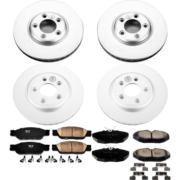 PowerStop Genuine Geomet Coated Rotor and Low-Dust Ceramic Brake Pad Kit