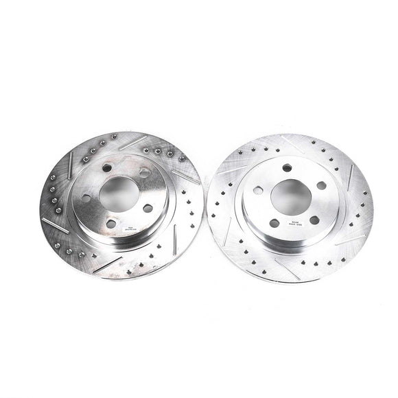 PowerStop Evolution Drilled Slotted Rotors Pair Rear For Cadillac Seville