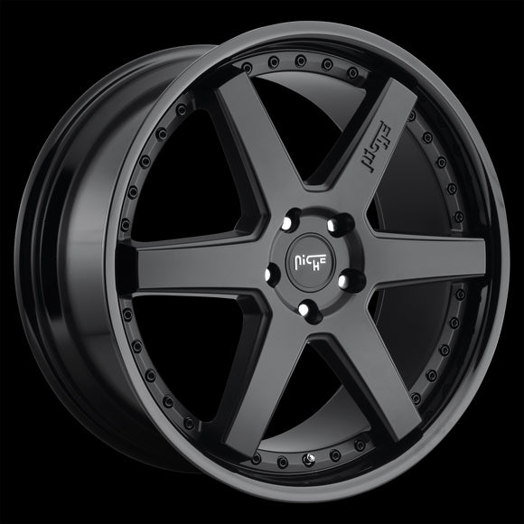22X10 Niche Altair Gloss Black Matte Black 5x127 M192220075+35