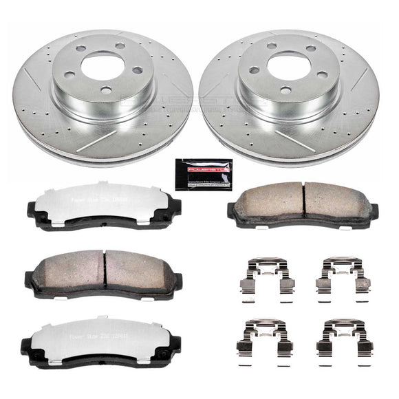 PowerStop Z36 Carbon-Fiber Ceramic Brake Pad with Drilled and Slotted Rotor Kit