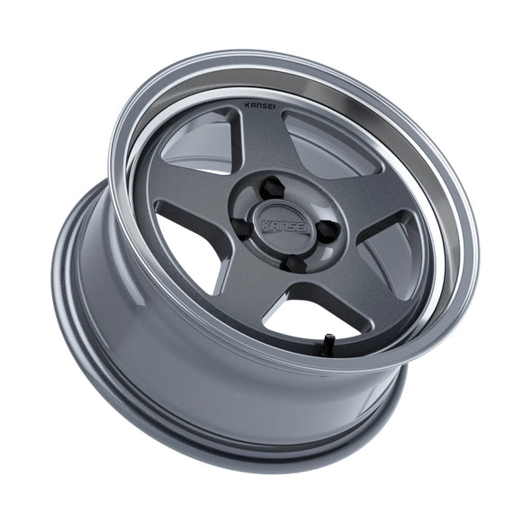 15x8 Kansei K12GM KNP Gloss Gunmetal 4x100 ET0 CB73.1 Wheel