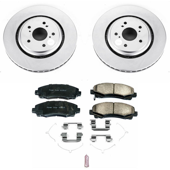 PowerStop Genuine Geomet Coated Rotor and Low-Dust Ceramic Brake Pad Kit