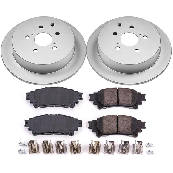 PowerStop Genuine Geomet Coated Rotor and Low-Dust Ceramic Brake Pad Kit