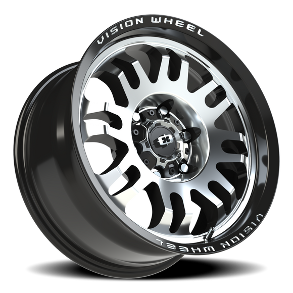 17x8.5 Vision 409 Inferno Black Machined Face 6x139.7 6x5.5 ET0 Wheel Rim