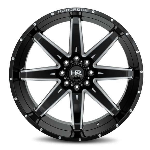 26x14 Hardrock Painkiller XPosed Gloss Black Milled 8x170 ET-76 wheel/rim