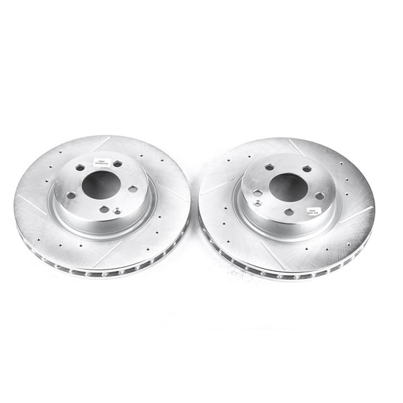 PowerStop Evolution Drilled Slotted Rotors Pair Front For Mercedes-Benz E500