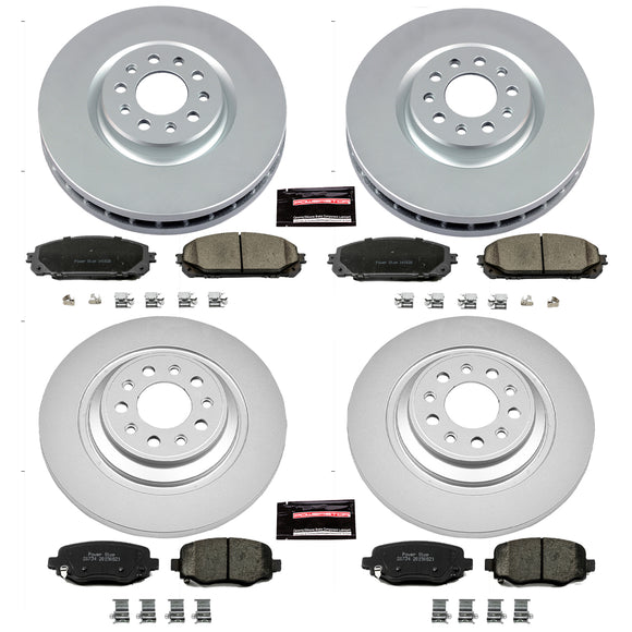 PowerStop Genuine Geomet Coated Rotor and Low-Dust Ceramic Brake Pad Kit