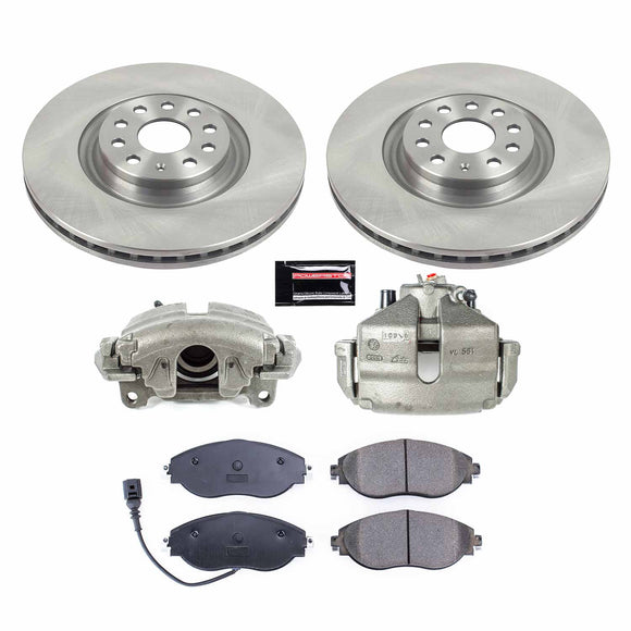 PowerStop OE Stock Replacement Low-Dust Ceramic Brake Pad, Rotor and Caliper Kit