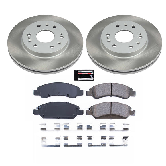 PowerStop Semi-Coated Rotor and Low-Dust Ceramic Brake Pad Kit