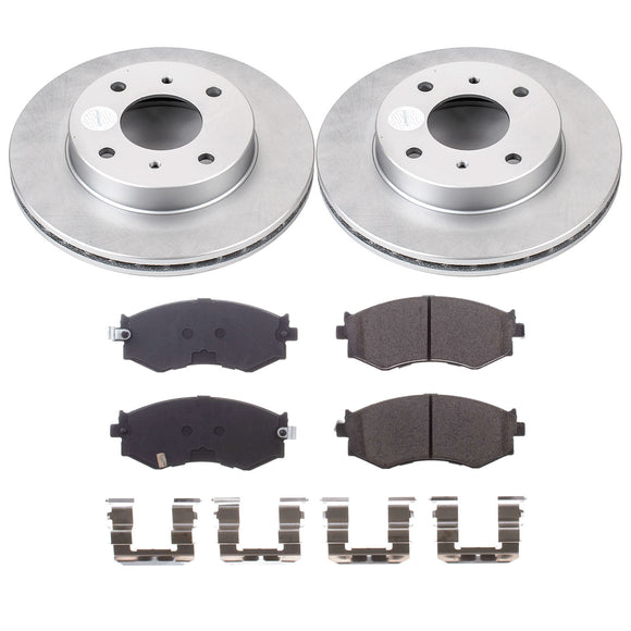 PowerStop Genuine Geomet Coated Rotor and Low-Dust Ceramic Brake Pad Kit