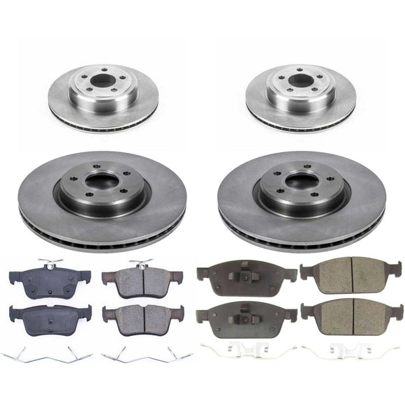 PowerStop OE Stock Replacement Low-Dust Ceramic Brake Pad and Rotor Kit