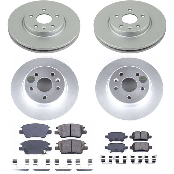 PowerStop Genuine Geomet Coated Rotor and Low-Dust Ceramic Brake Pad Kit