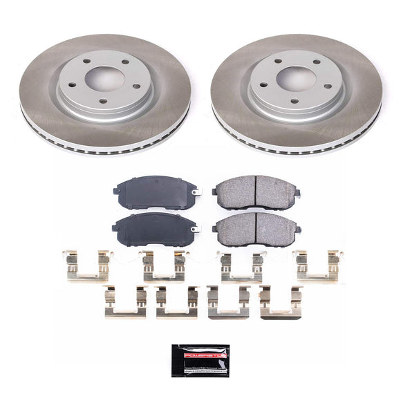 PowerStop Semi-Coated Rotor and Low-Dust Ceramic Brake Pad Kit