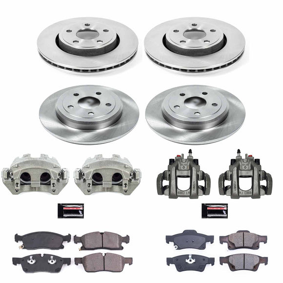 PowerStop OE Stock Replacement Low-Dust Ceramic Brake Pad, Rotor and Caliper Kit