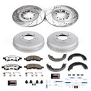 PowerStop Z36 Ceramic Brake Pads with Drilled Slotted Rotors and Drum Shoe Kit