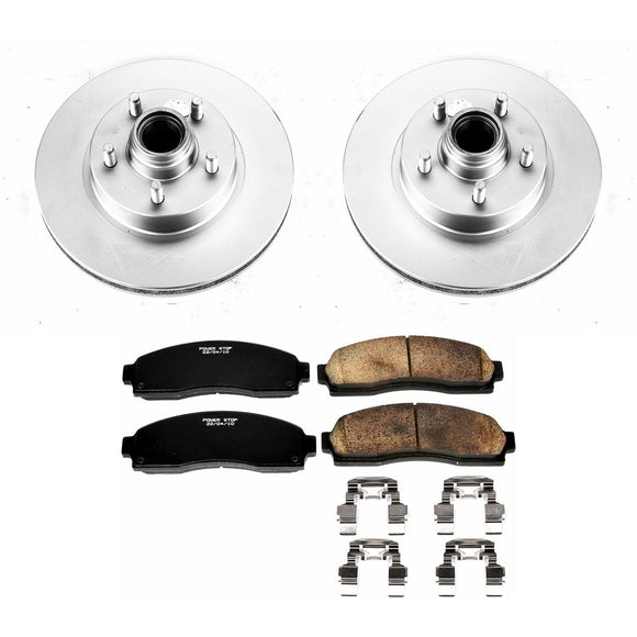 PowerStop Genuine Geomet Coated Rotor and Low-Dust Ceramic Brake Pad Kit