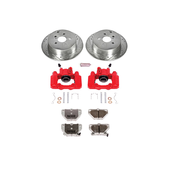 PowerStop Z26 Street Performance Ceramic Brake Pad, Drilled Slotted Rotor, and C