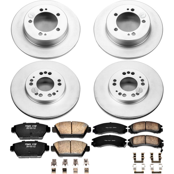 PowerStop Genuine Geomet Coated Rotor and Low-Dust Ceramic Brake Pad Kit