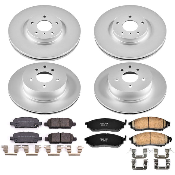 PowerStop Genuine Geomet Coated Rotor and Low-Dust Ceramic Brake Pad Kit