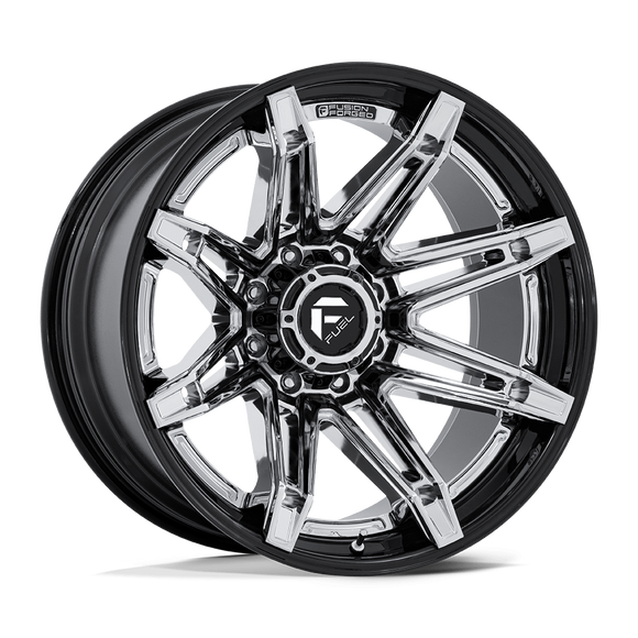 24x12 Fuel Off-Road FC401 Brawl Chrome With Gloss Black Lip 8x180 ET-44 Wheel