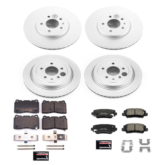 PowerStop Genuine Geomet Coated Rotor and Low-Dust Ceramic Brake Pad Kit