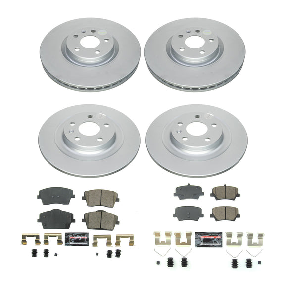 PowerStop Genuine Geomet Coated Rotor and Carbon-Fiber Ceramic Brake Pad Kit