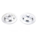 PowerStop Evolution Drilled Slotted Rotors Pair Rear For Ford Focus