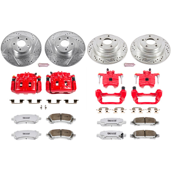 PowerStop Z26 Street Performance Ceramic Brake Pad, Drilled Slotted Rotor, and C