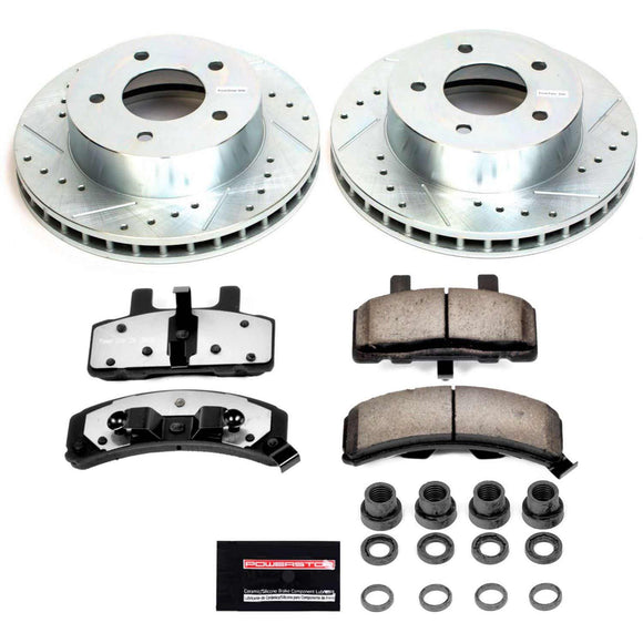 PowerStop Z36 Carbon-Fiber Ceramic Brake Pad with Drilled and Slotted Rotor Kit