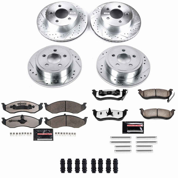 PowerStop Z36 Carbon-Fiber Ceramic Brake Pad with Drilled and Slotted Rotor Kit