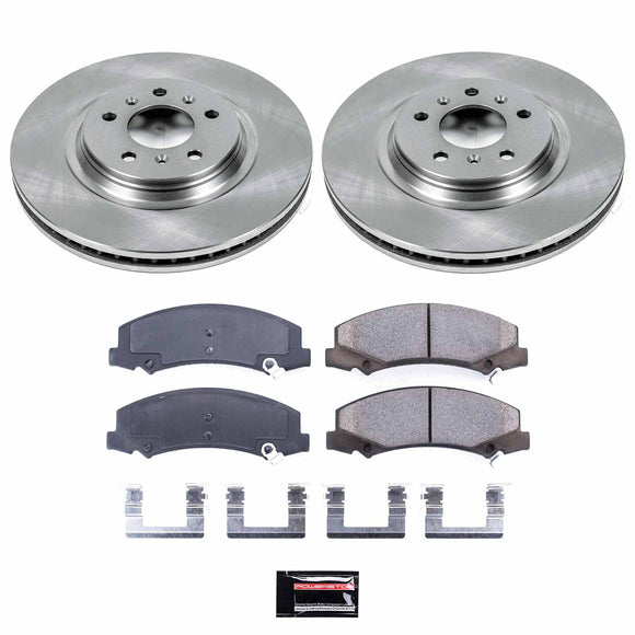PowerStop OE Stock Replacement Low-Dust Ceramic Brake Pad and Rotor Kit