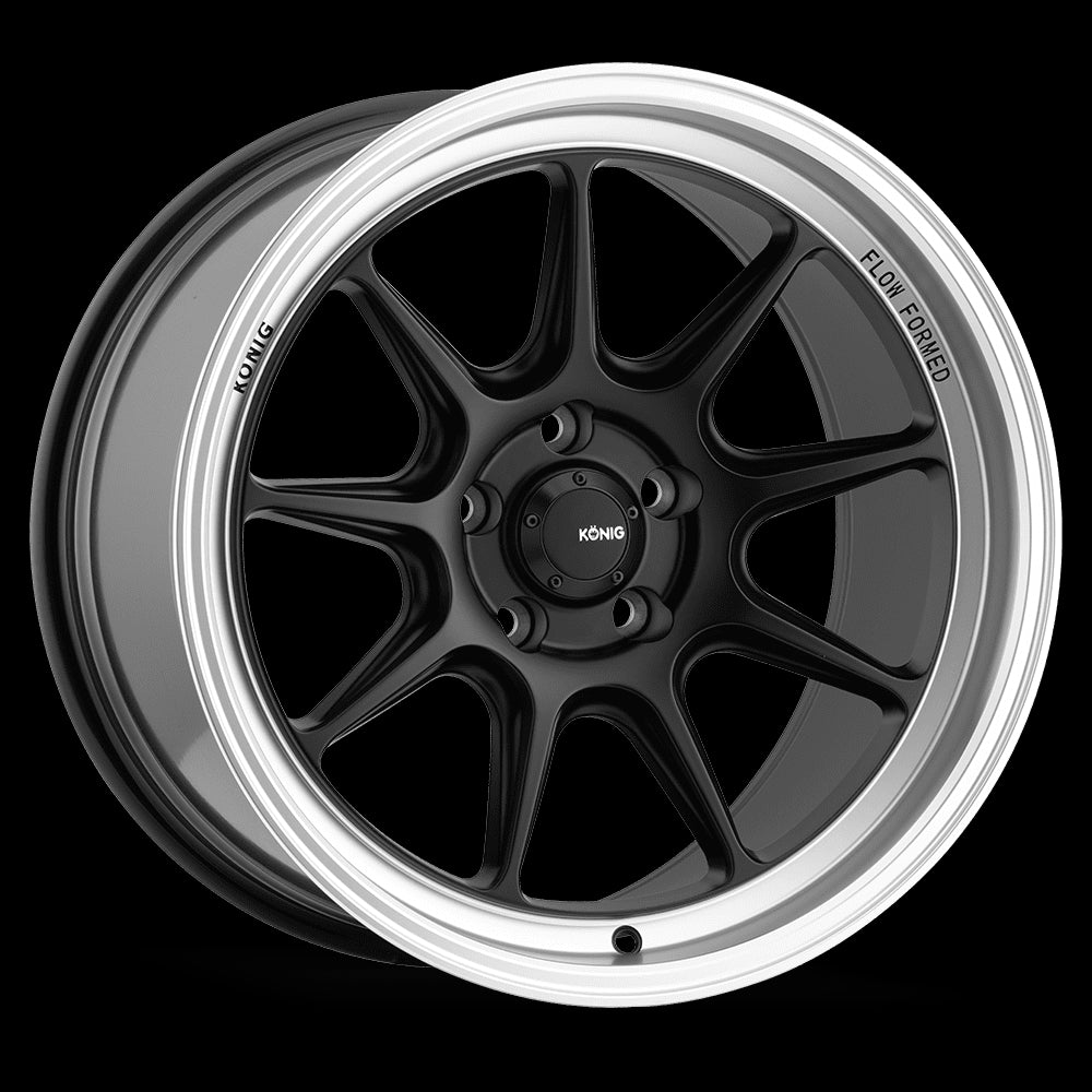 18x9.5 Konig Countergram Black/ Machined Lip 5x114.3 5x4.5 ET25 Wheel Rim