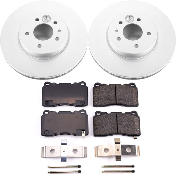 PowerStop Genuine Geomet Coated Rotor and Low-Dust Ceramic Brake Pad Kit