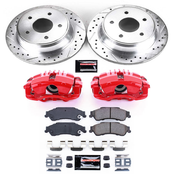 PowerStop Z23 Daily Driver Carbon-Fiber Ceramic Pads Drilled & Slotted Rotor & C