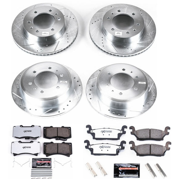 PowerStop Z36 Carbon-Fiber Ceramic Brake Pad with Drilled and Slotted Rotor Kit