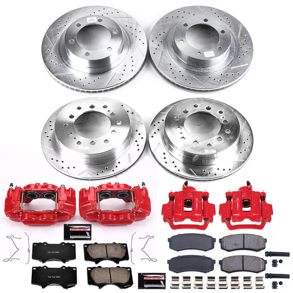 PowerStop Z23 Daily Driver Carbon-Fiber Ceramic Pads Drilled & Slotted Rotor & C