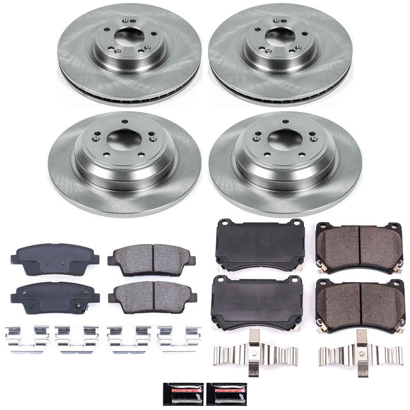 PowerStop OE Stock Replacement Low-Dust Ceramic Brake Pad and Rotor Kit