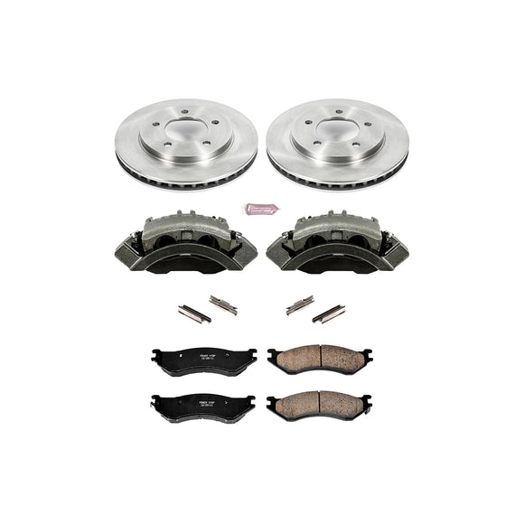 PowerStop OE Stock Replacement Low-Dust Ceramic Brake Pad, Rotor and Caliper Kit