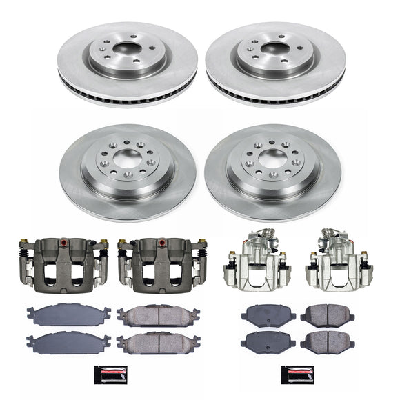 PowerStop OE Stock Replacement Low-Dust Ceramic Brake Pad, Rotor and Caliper Kit