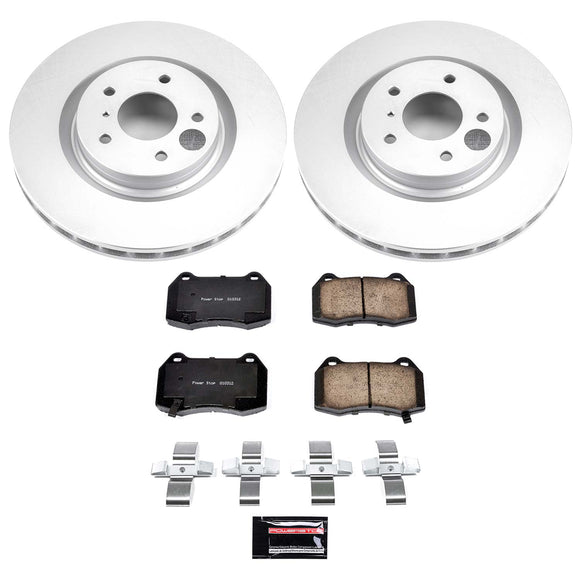 PowerStop Genuine Geomet Coated Rotor and Low-Dust Ceramic Brake Pad Kit