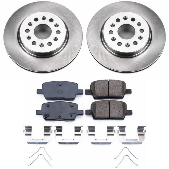 PowerStop OE Stock Replacement Low-Dust Ceramic Brake Pad and Rotor Kit