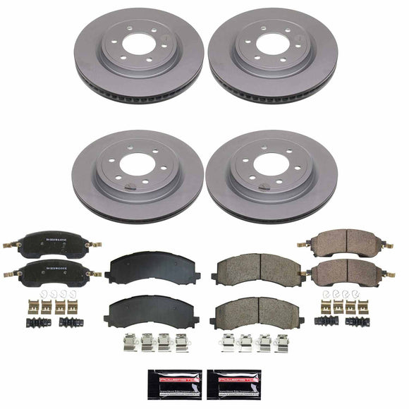 PowerStop Genuine Geomet Coated Rotor and Low-Dust Ceramic Brake Pad Kit
