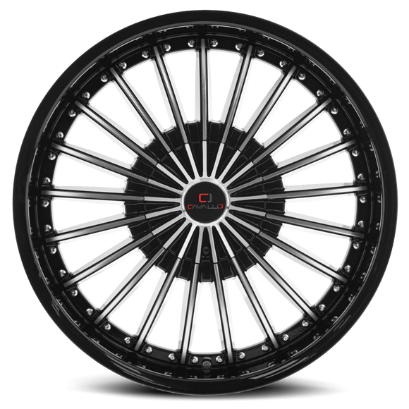 22x8.5 Cavallo CLV-32 Gloss Black & Machined 5x110/114.3 ET38 wheel/rim