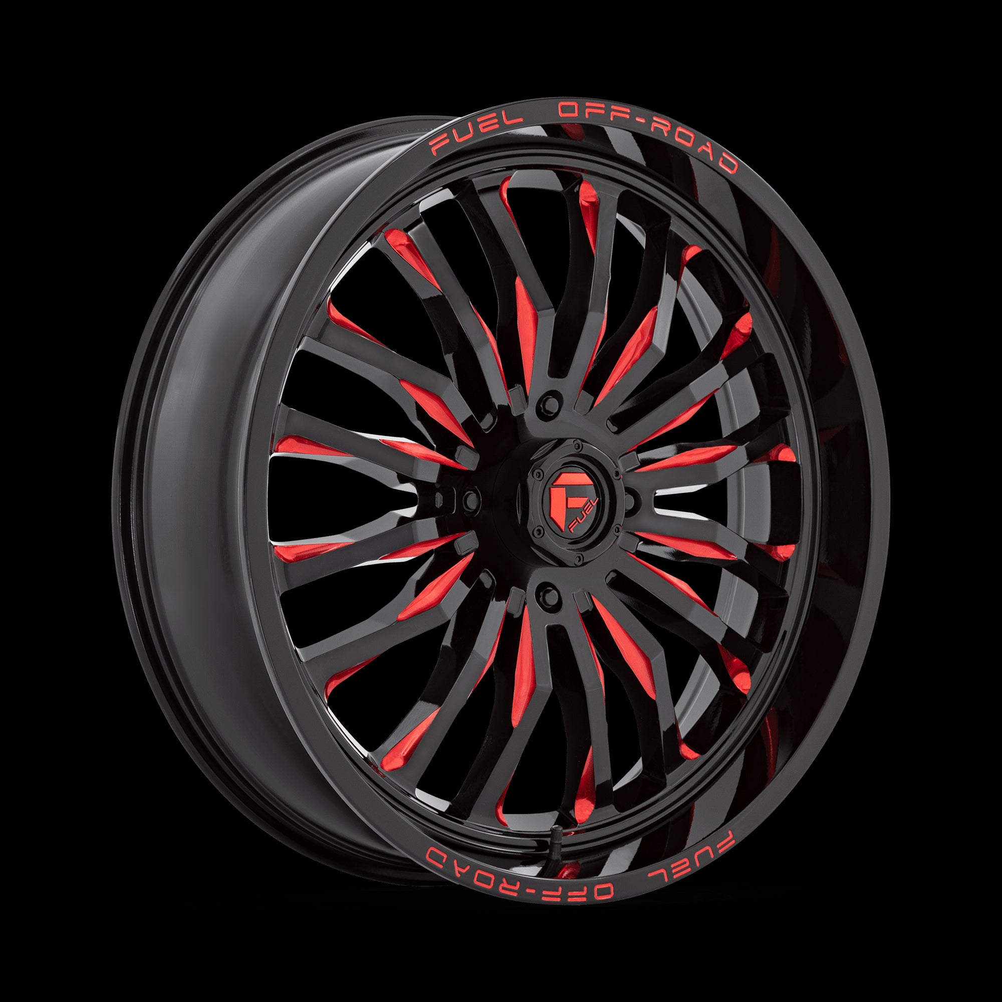 24X7 Fuel UTV D822 ARC UTV Gloss Black Milled Red 4X156 ET13 Wheel Rim