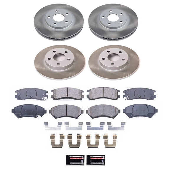 PowerStop Semi-Coated Rotor and Low-Dust Ceramic Brake Pad Kit