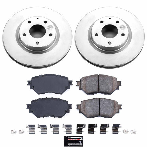 PowerStop Genuine Geomet Coated Rotor and Low-Dust Ceramic Brake Pad Kit