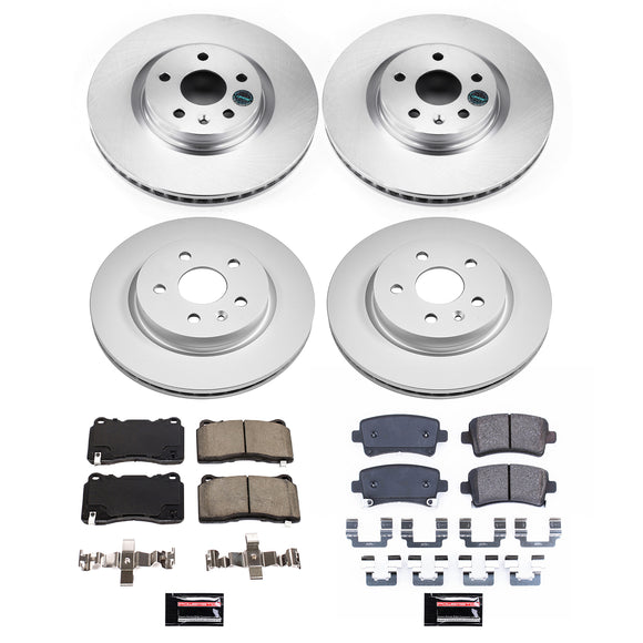 PowerStop Genuine Geomet Coated Rotor and Low-Dust Ceramic Brake Pad Kit